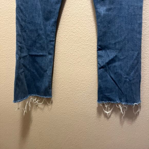 Frame Le Crop Mini Boot Hi-Rise Flare Jeans Blue Denim Cotton Light Wash Sz 26 - Picture 6 of 6